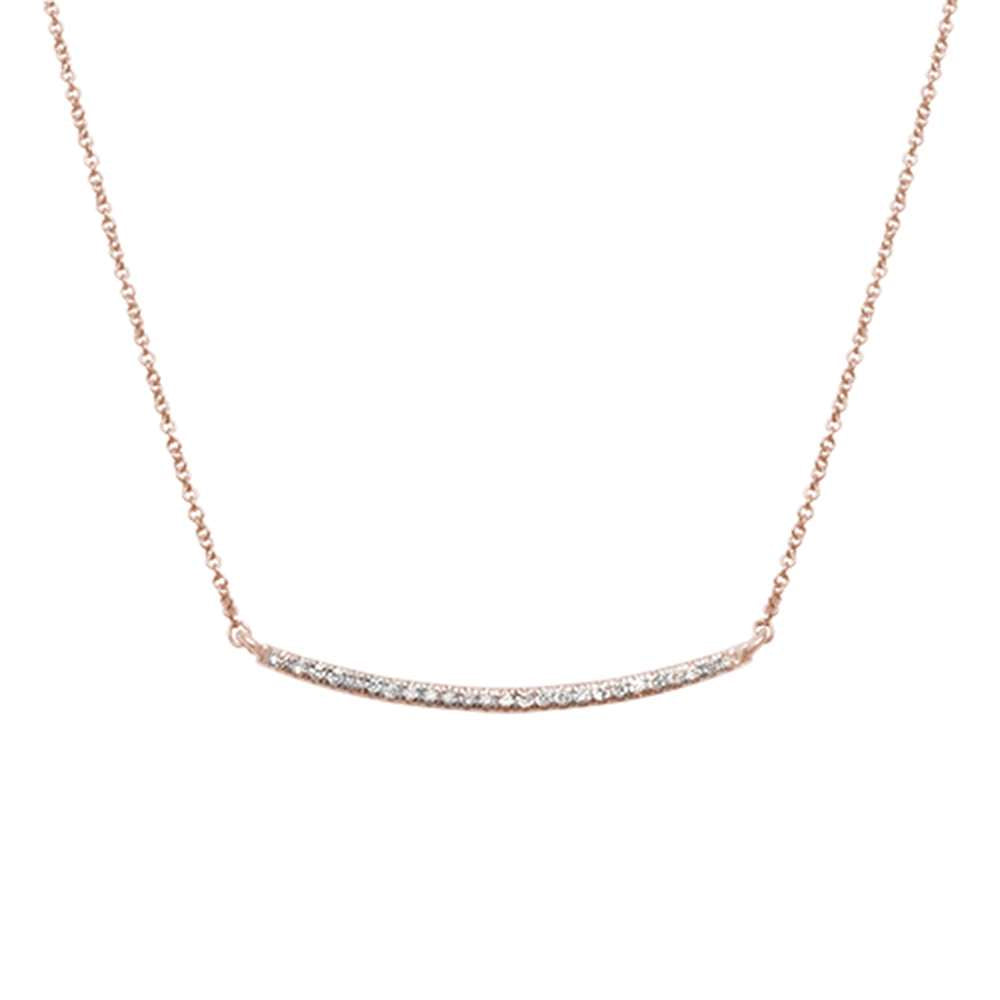 ''.14ct 14kt Rose Gold Diamond Trendy Bard Pendant 18'''' NECKLACE''