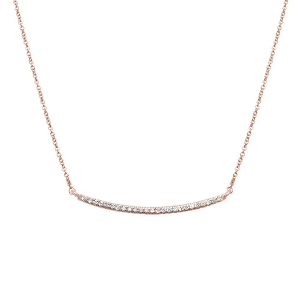 ''.14ct 14kt Rose Gold DIAMOND Trendy Bard Pendant 18'''' Necklace''