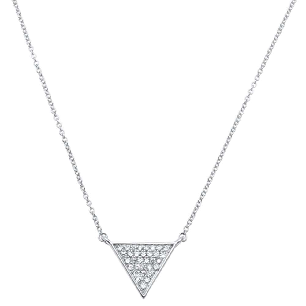 ''.15ct 14kt White Gold Triangle Trendy Diamond Pendant 18'''' NECKLACE''