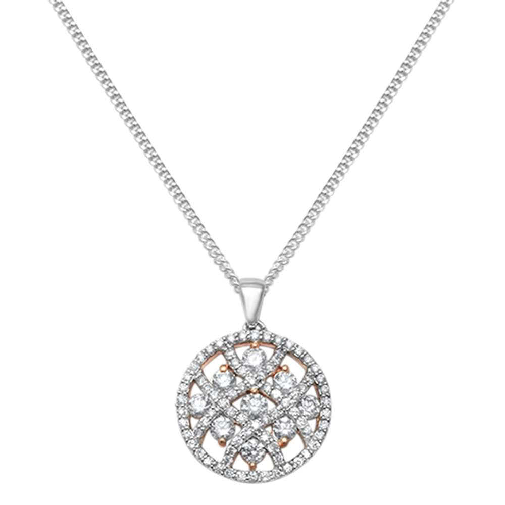 ''DIAMOND CLOSEOUT! .73ct 14kt White Gold DIAMOND Round Antique Filigree Pendant Necklace 18''''''