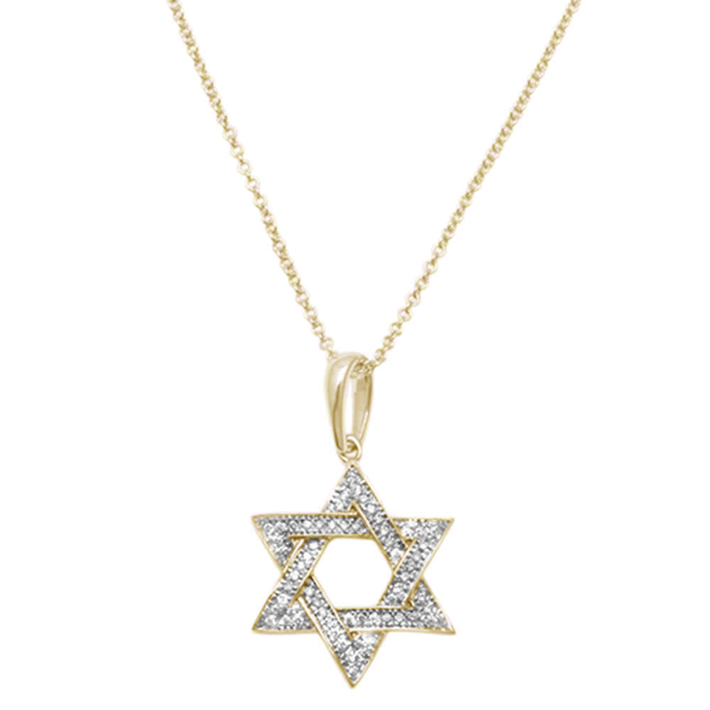 ''.10ct G SI 14K Yellow Gold Diamond Star of David Pendant NECKLACE 18''''''