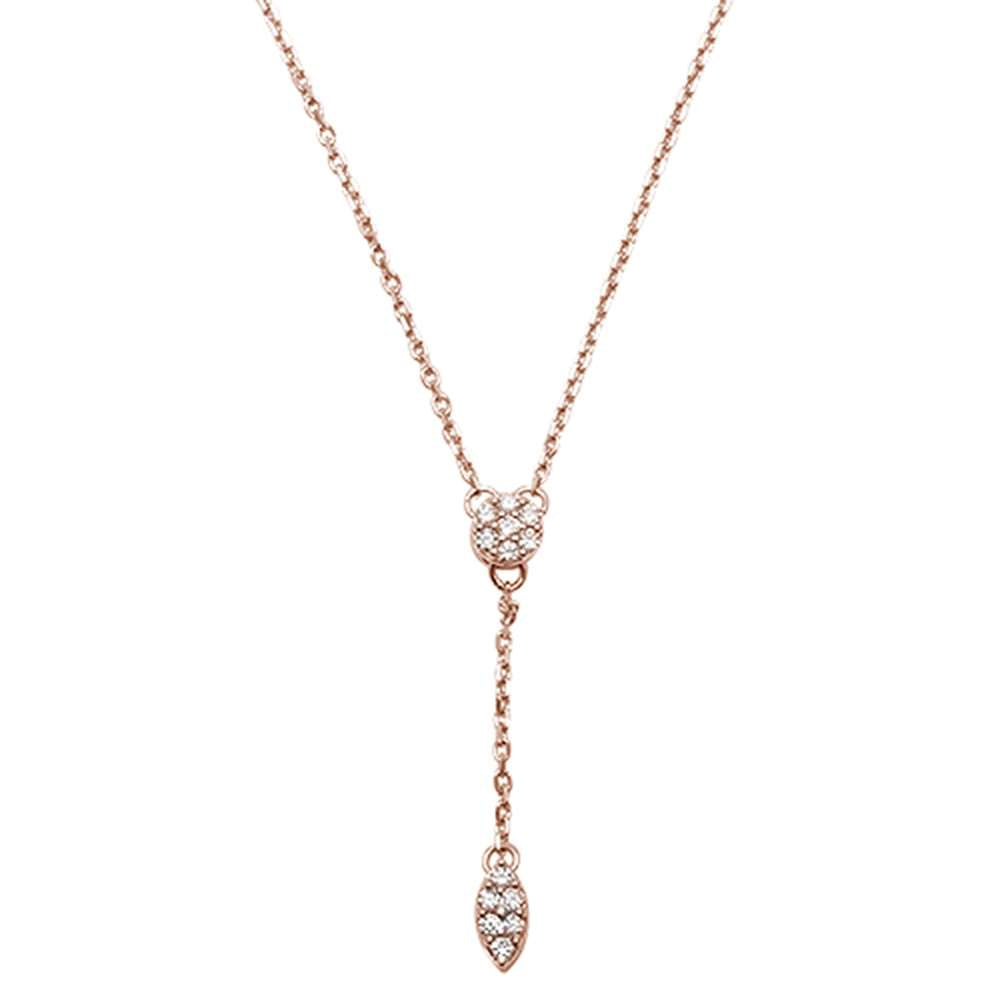 ''.11ct 14kt Rose Gold Drop Dangle Lariat Pendant NECKLACE 18''''''