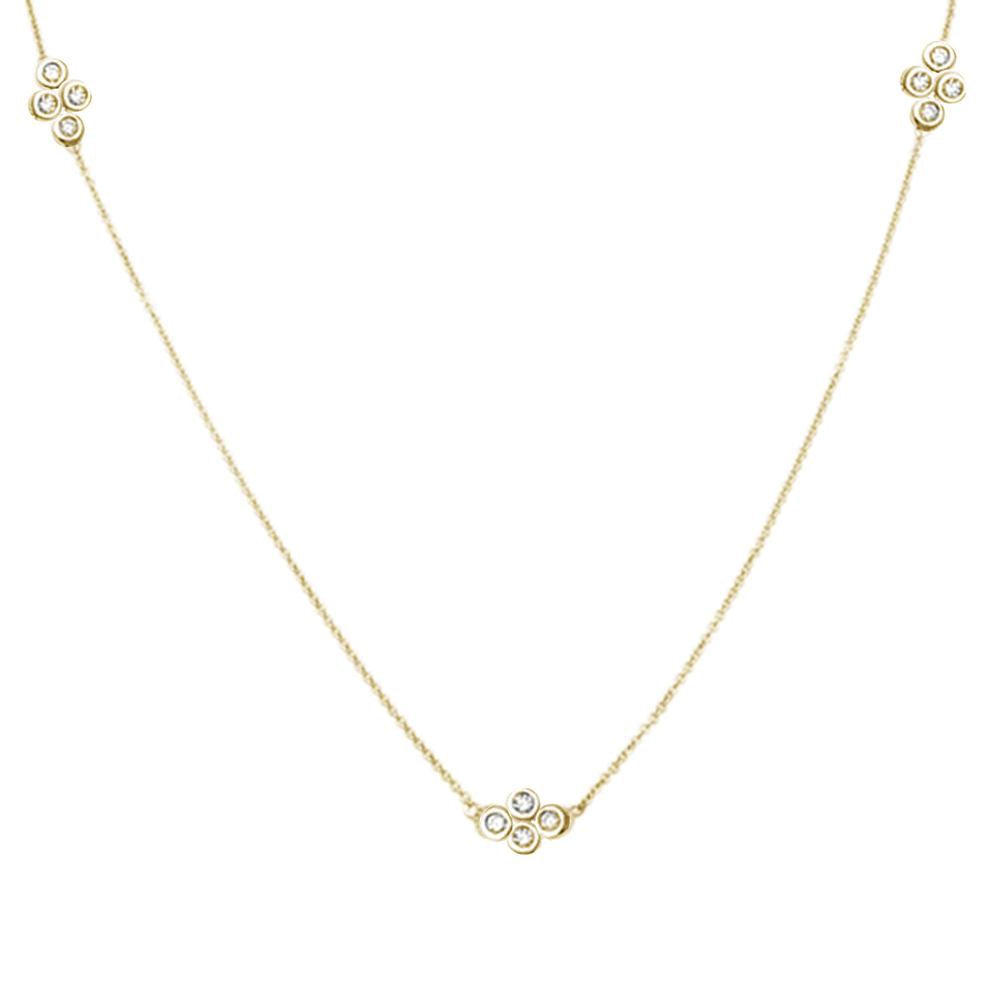 ''.15cts 14k Yellow GOLD Diamond Station Necklace 18''''''