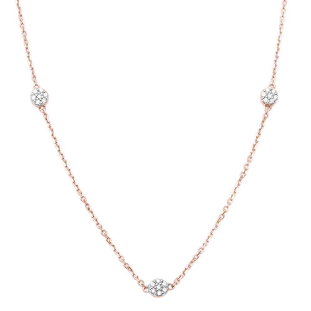 ''.16CT G SI 14KT Rose Gold DIAMOND Station Necklace 16'''' + 2''''  Chain''