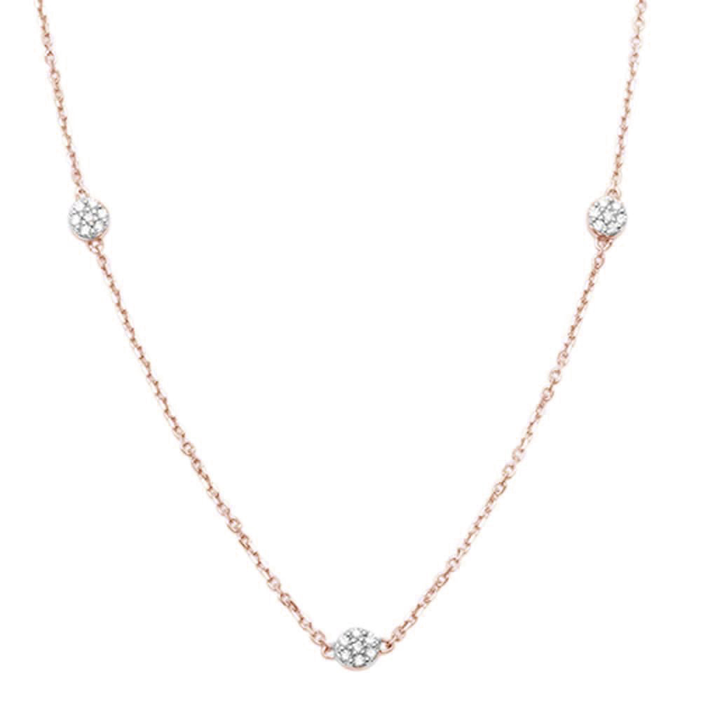 ''.16CT G SI 14KT Rose GOLD Diamond Station Necklace 16'''' + 2''''  Chain''