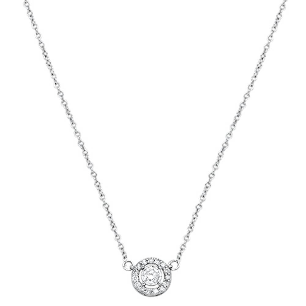 ''.16cts 14kt White Gold Round Diamond Solitaire PENDANT Necklace 18'''' Long''