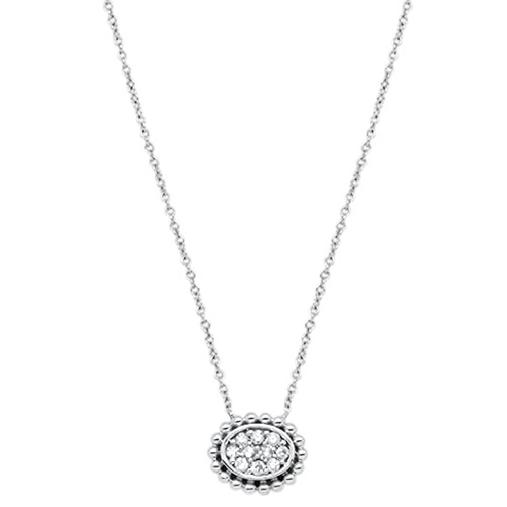 ''.13cts 14kt White GOLD Round Diamond Pendant Necklace 18'''' Long''