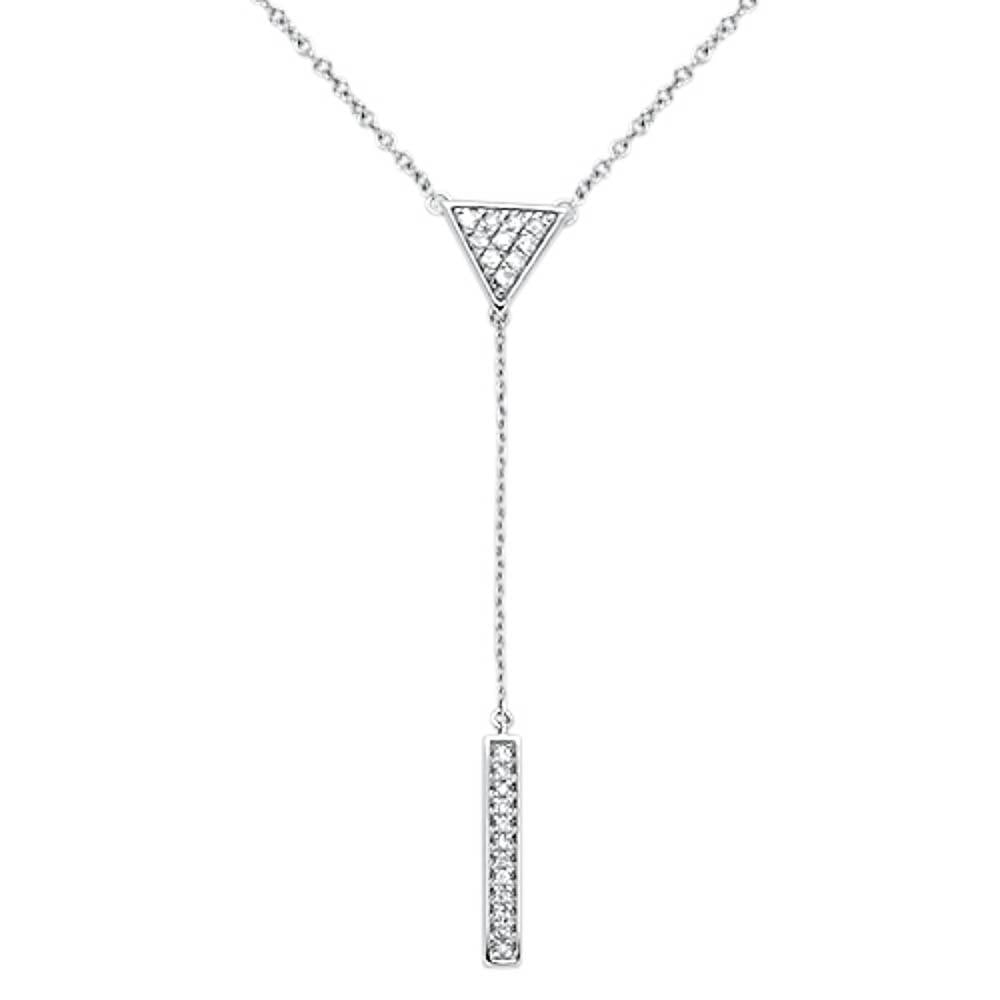 ''SPECIAL! .17cts 14kt White GOLD Round Diamond Drop Lariat Pendant Necklace 18'''' Long''