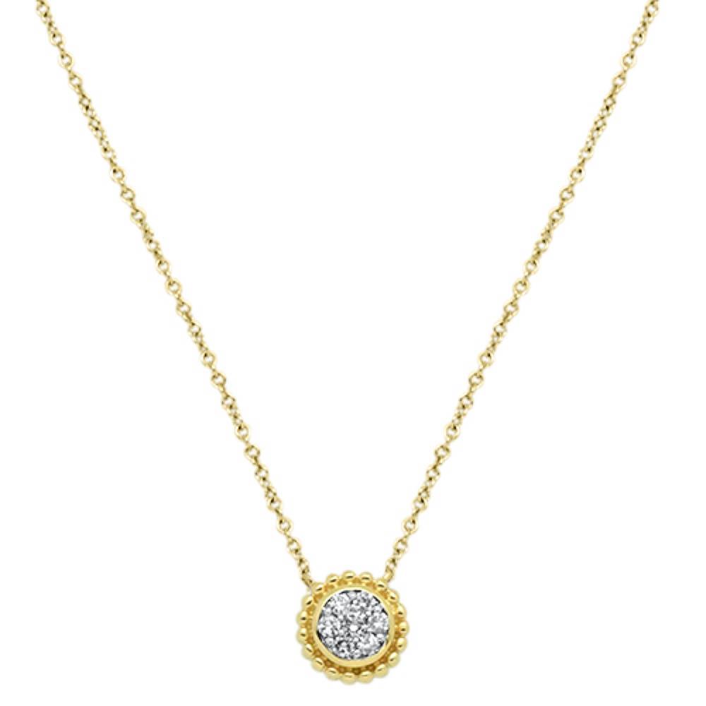 ''.13cts 14kt Yellow Gold Round Diamond PENDANT Necklace 18'''' Long''