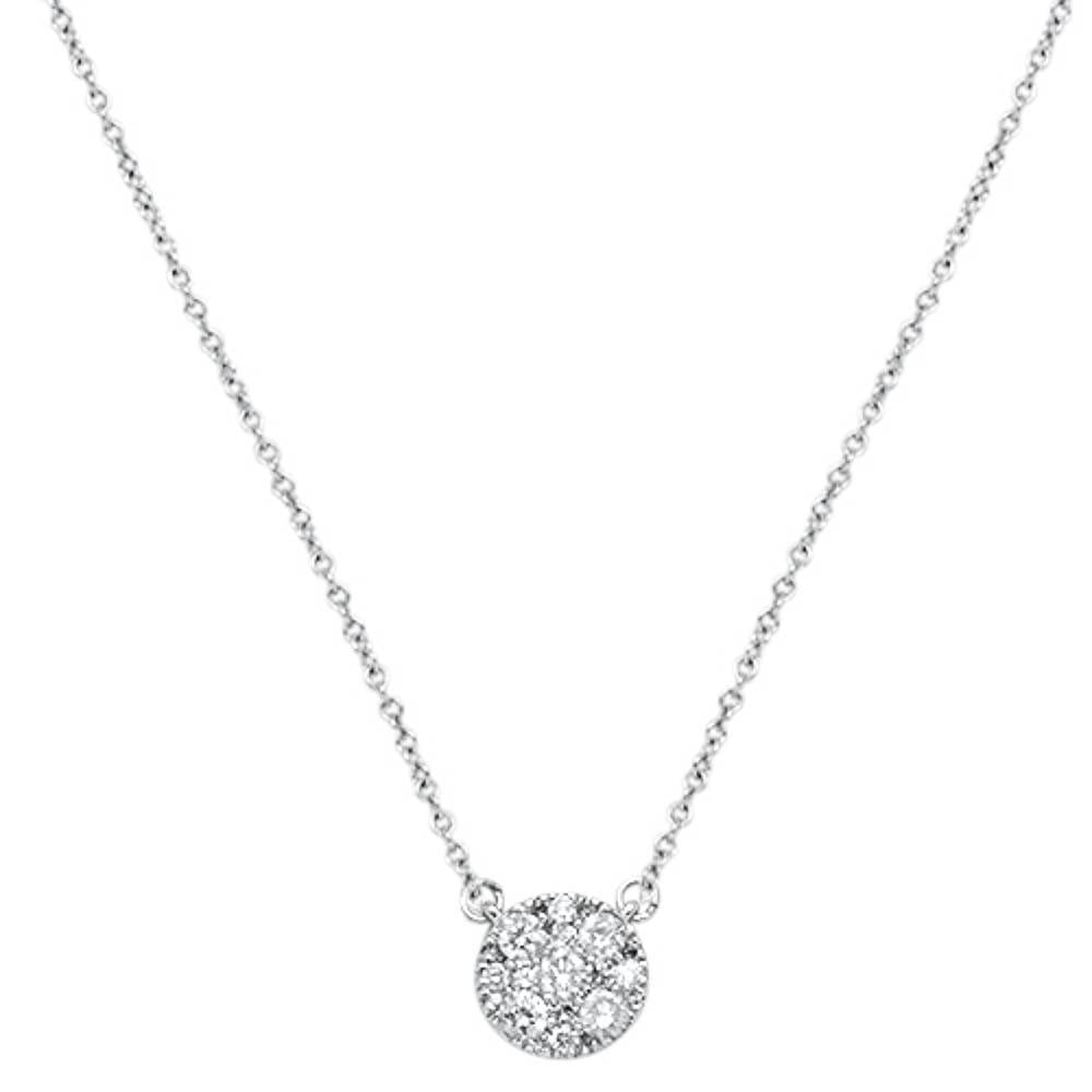 ''SPECIAL! .42cts 14kt White Gold Round Diamond PENDANT Necklace 18'''' Long''