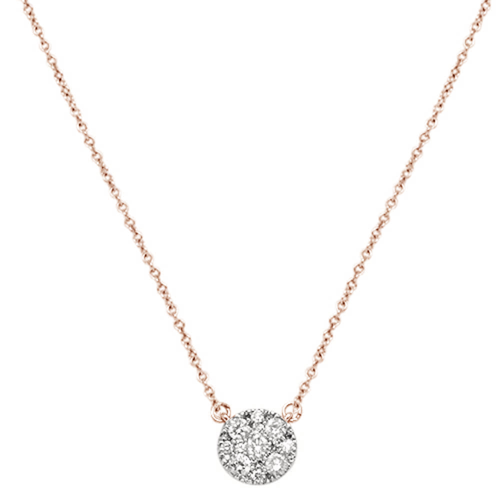 ''SPECIAL! .39cts 14kt Rose Gold Round Diamond PENDANT Necklace 18'''' Long''