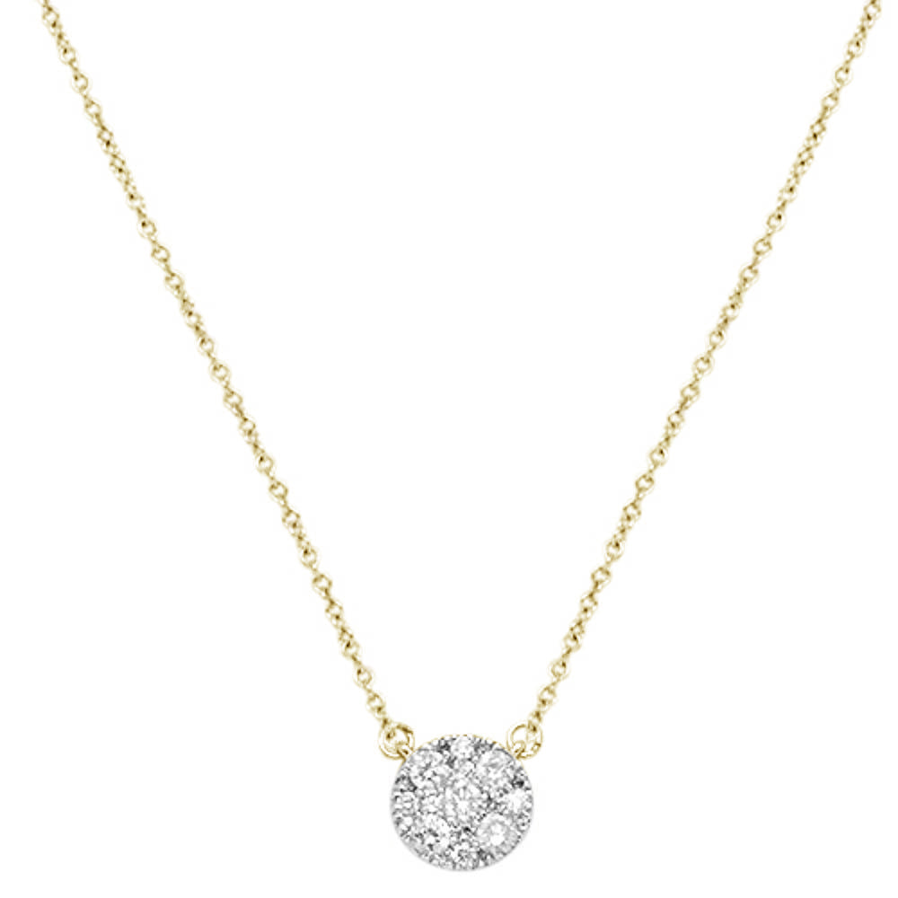 ''SPECIAL! .41cts 14kt Yellow Gold Round Diamond PENDANT Necklace 18'''' Long''