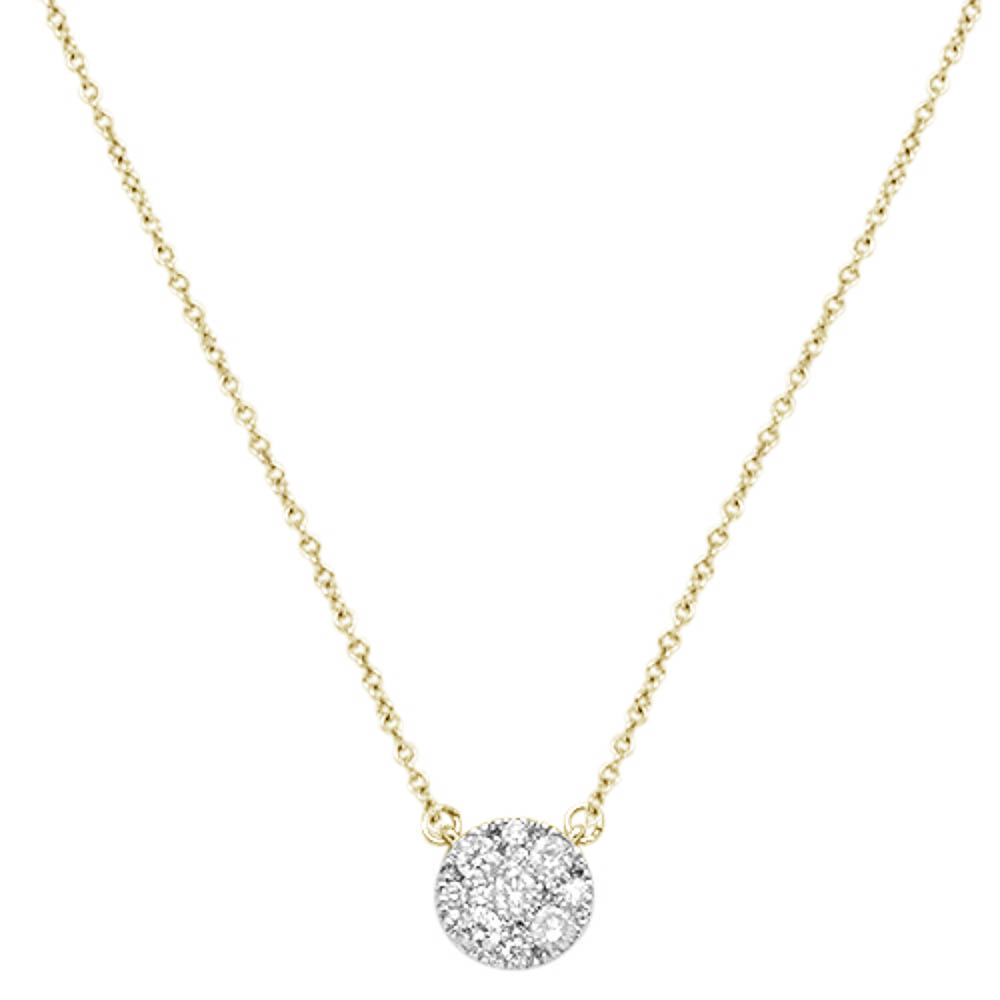''SPECIAL! .41cts 14kt Yellow GOLD Round Diamond Pendant Necklace 18'''' Long''