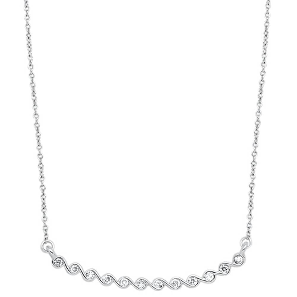 ''.13cts 14kt White Gold Round Diamond PENDANT Necklace 18'''' Long''