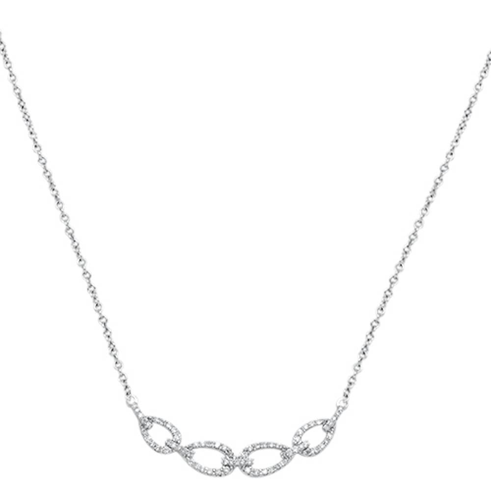 ''SPECIAL!.37cts 14kt White Gold Round Diamond Link PENDANT Necklace 18'''' Long''