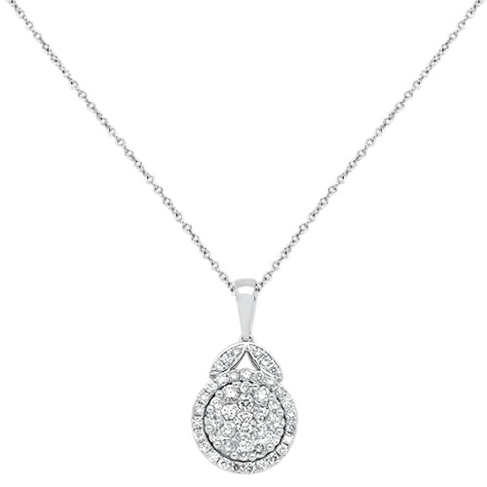 ''SPECIAL!.58cts 14kt White Gold Round Diamond PENDANT Necklace 18'''' Long''
