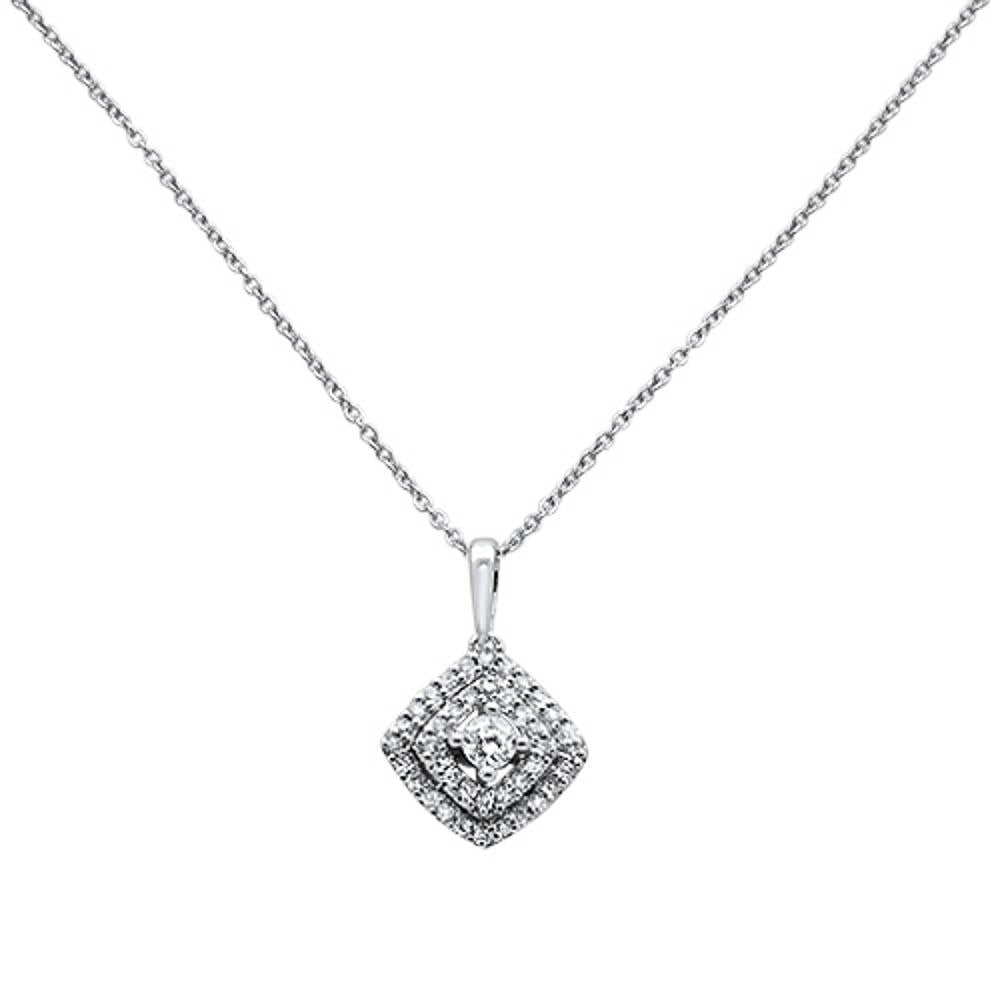 ''.27ct 14k White GOLD Diamond Antique Pendant Necklace 18'''' Long''