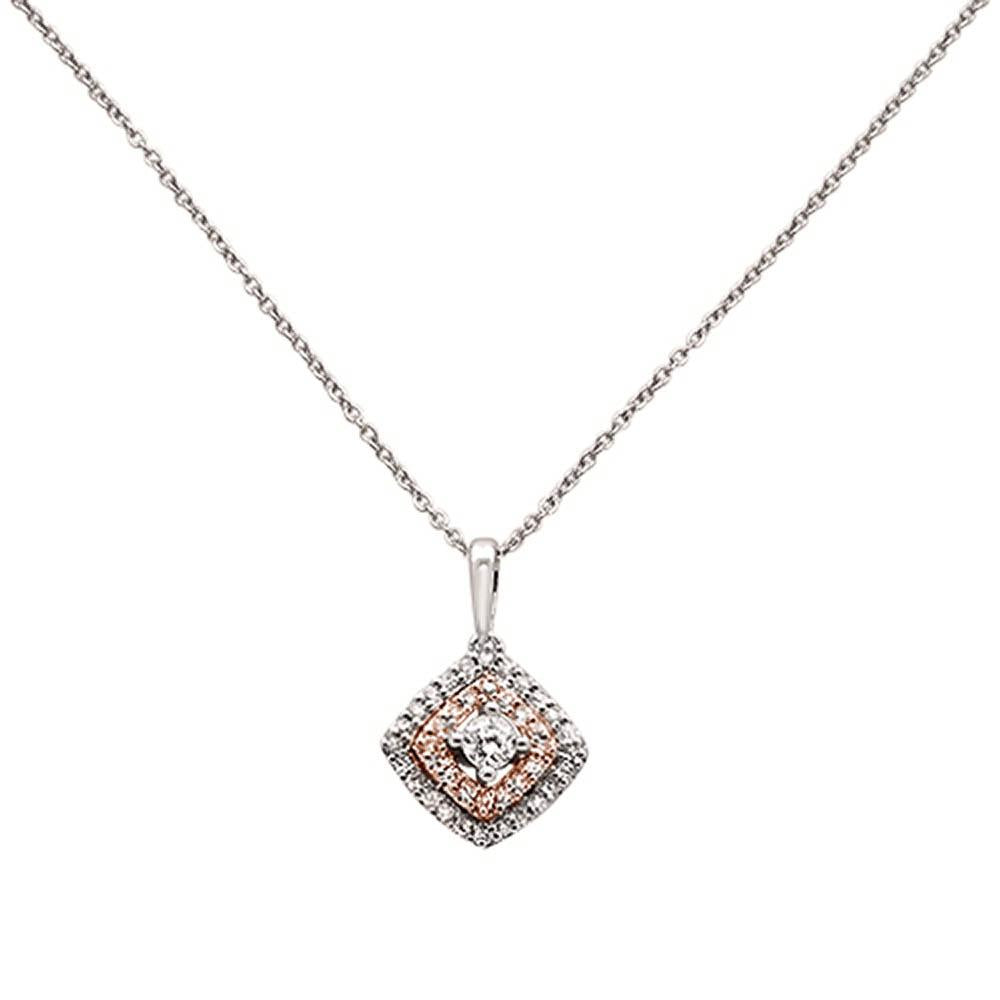 ''.26ct 14k Two Tone Antique DIAMOND Pendant Necklace 18'''' Long''