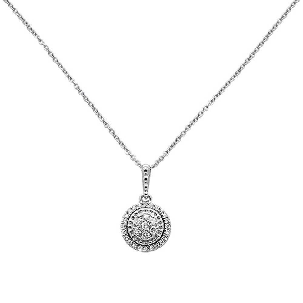 ''.24ct 14k White Gold Diamond Antique Style Pendant NECKLACE 18'''' Long''