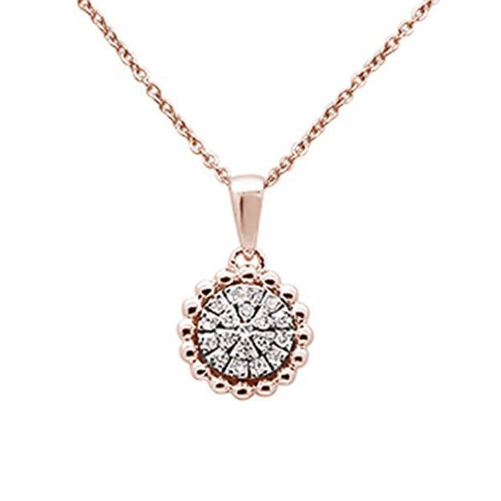 ''.10ct 14k Rose Gold Round Diamond PENDANT Necklace 18'''' Long''