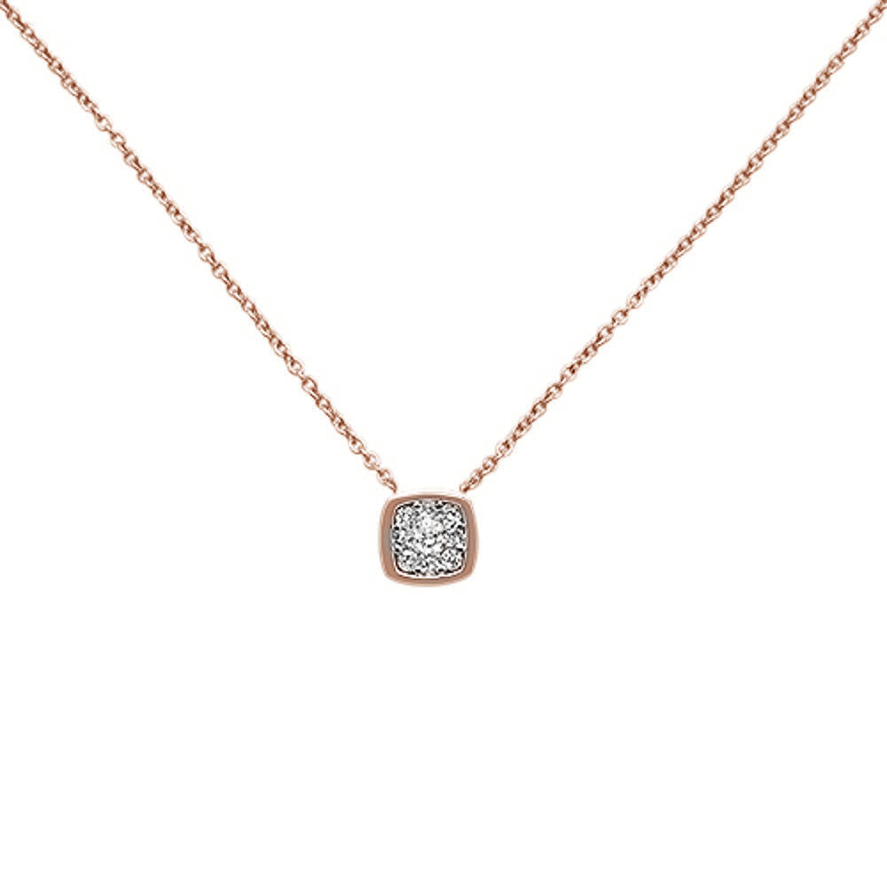 ''.16ct F SI 14K Rose Gold DIAMOND Pendant Necklace 18'''' Long''