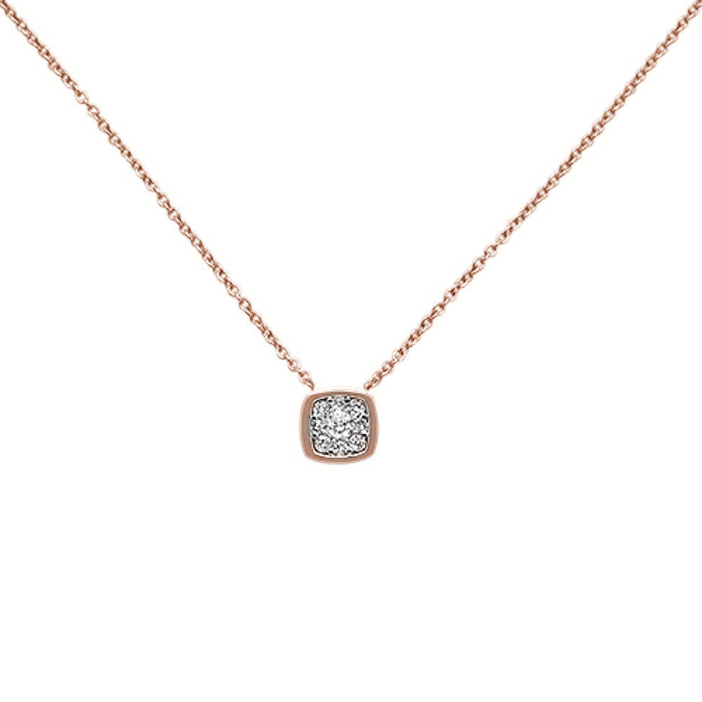 ''.16ct F SI 14K Rose GOLD Diamond Pendant Necklace 18'''' Long''