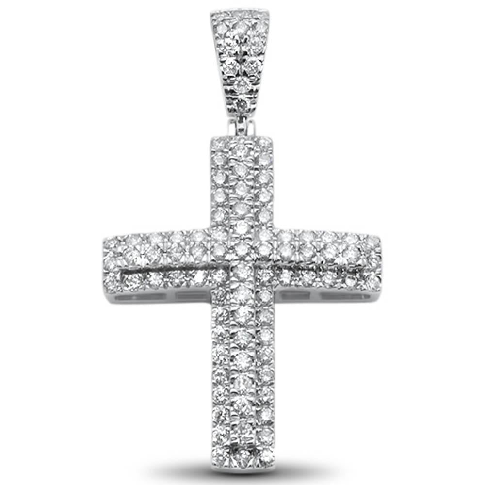 ''SPECIAL!.97ct 14k Unisex White Gold Diamond Cross PENDANT Charm''