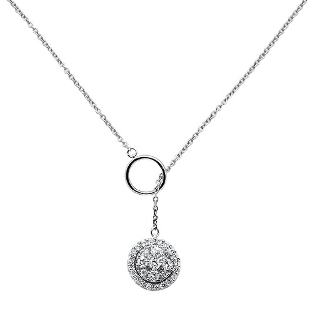 ''SPECIAL!.48ct 14k White Gold Chain Lariat Diamond PENDANT Necklace 18'''' Long''