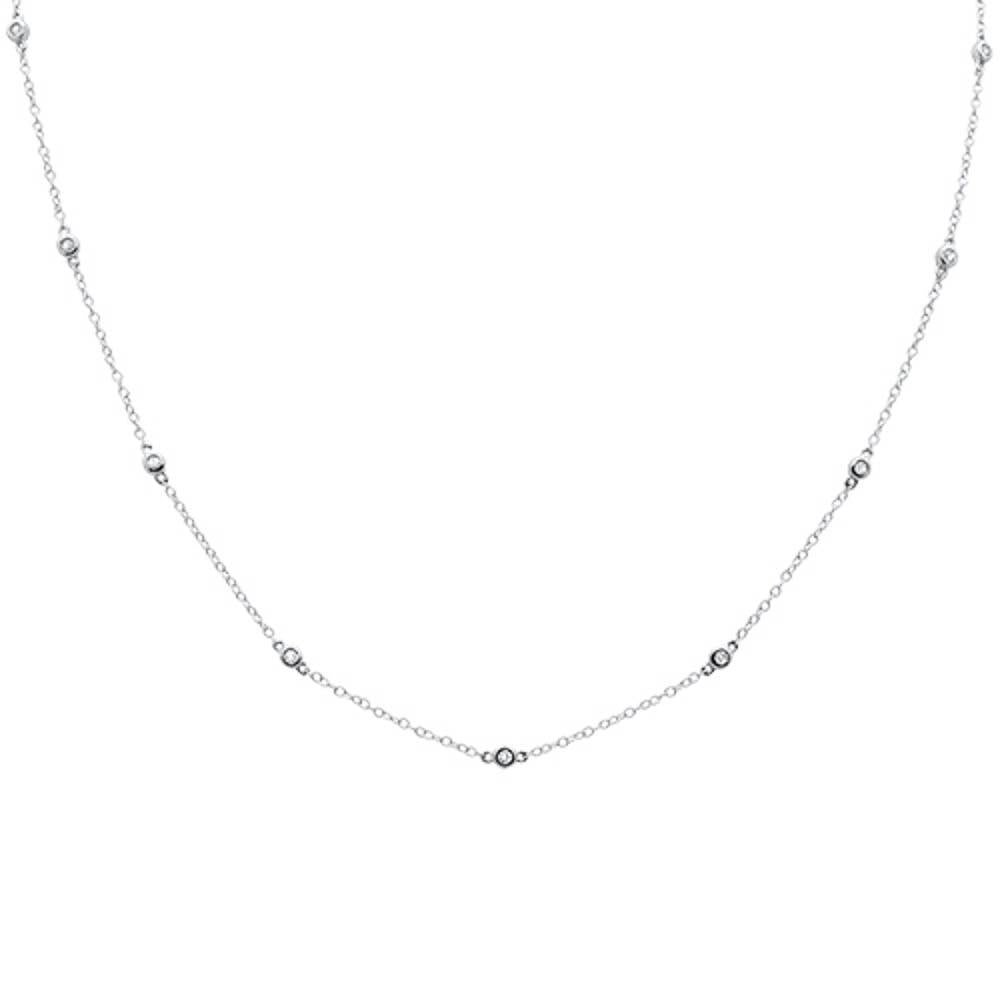 ''SPECIAL! .28ct 14k White GOLD Diamond by The Yard Pendant Necklace 18'''' Long''