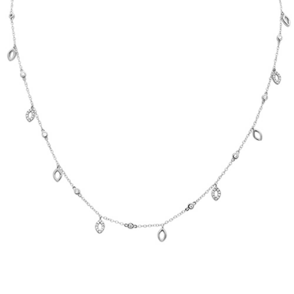 ''DIAMOND CLOSEOUT!  .53ct G SI 14k White Gold DIAMOND Pendant Designer Necklace 16'''' Long+(1''''ext)''