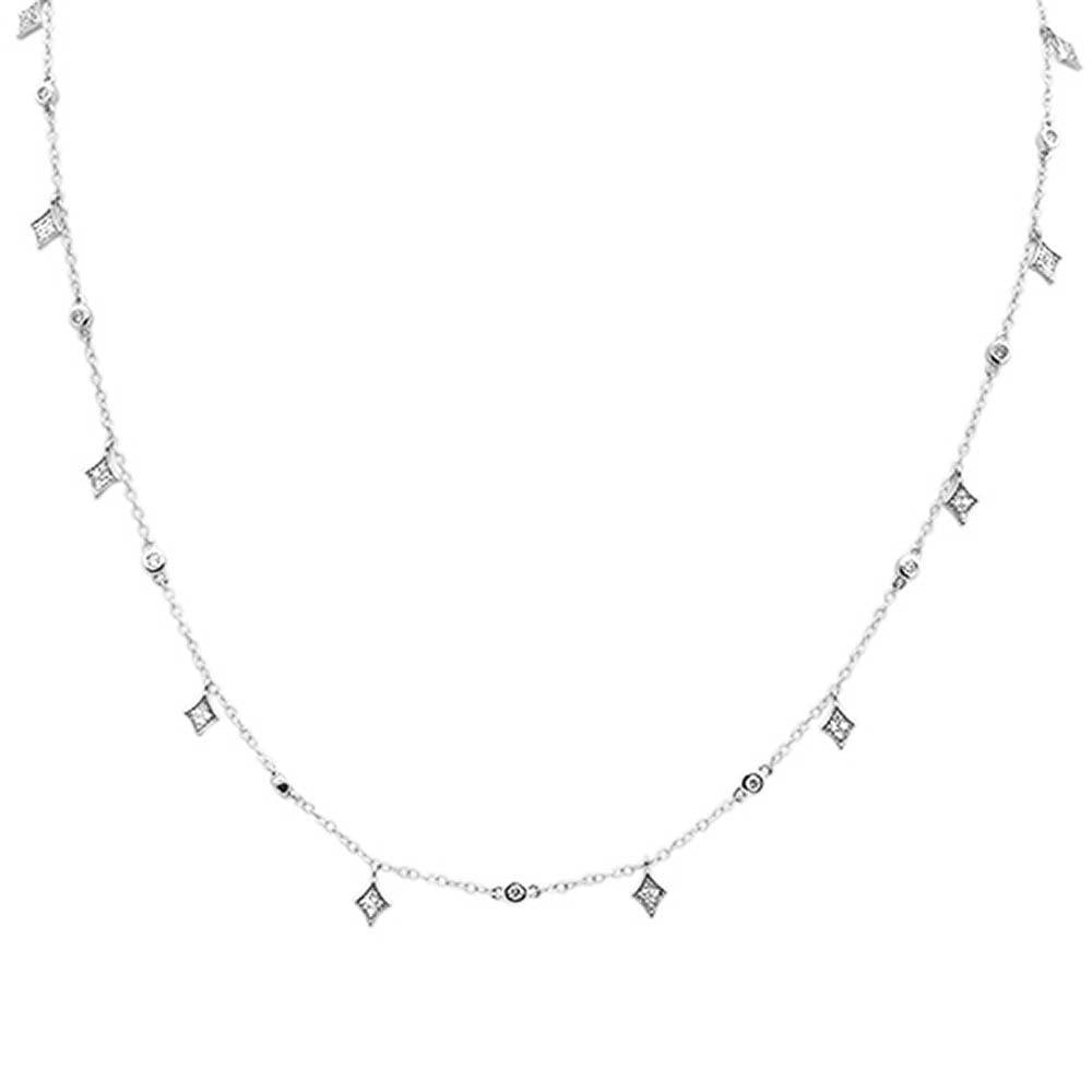 ''DIAMOND CLOSEOUT!  .49ct G SI 14k White Gold Diamond Designer PENDANT Necklace 16'''' Long+(1''''ext)''