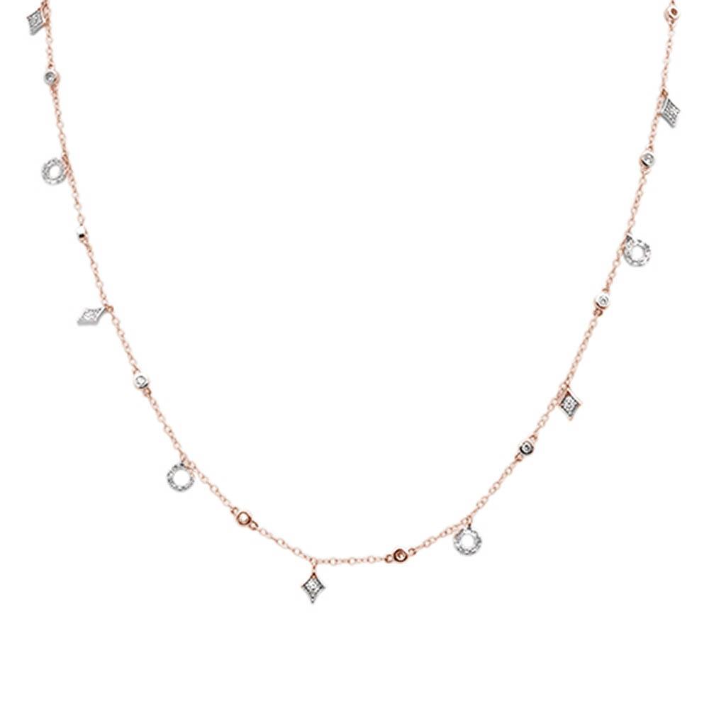 ''DIAMOND CLOSEOUT!  .64ct G SI 14k Rose Gold Diamond PENDANT Necklace 16'''' Long+(1''''ext)''