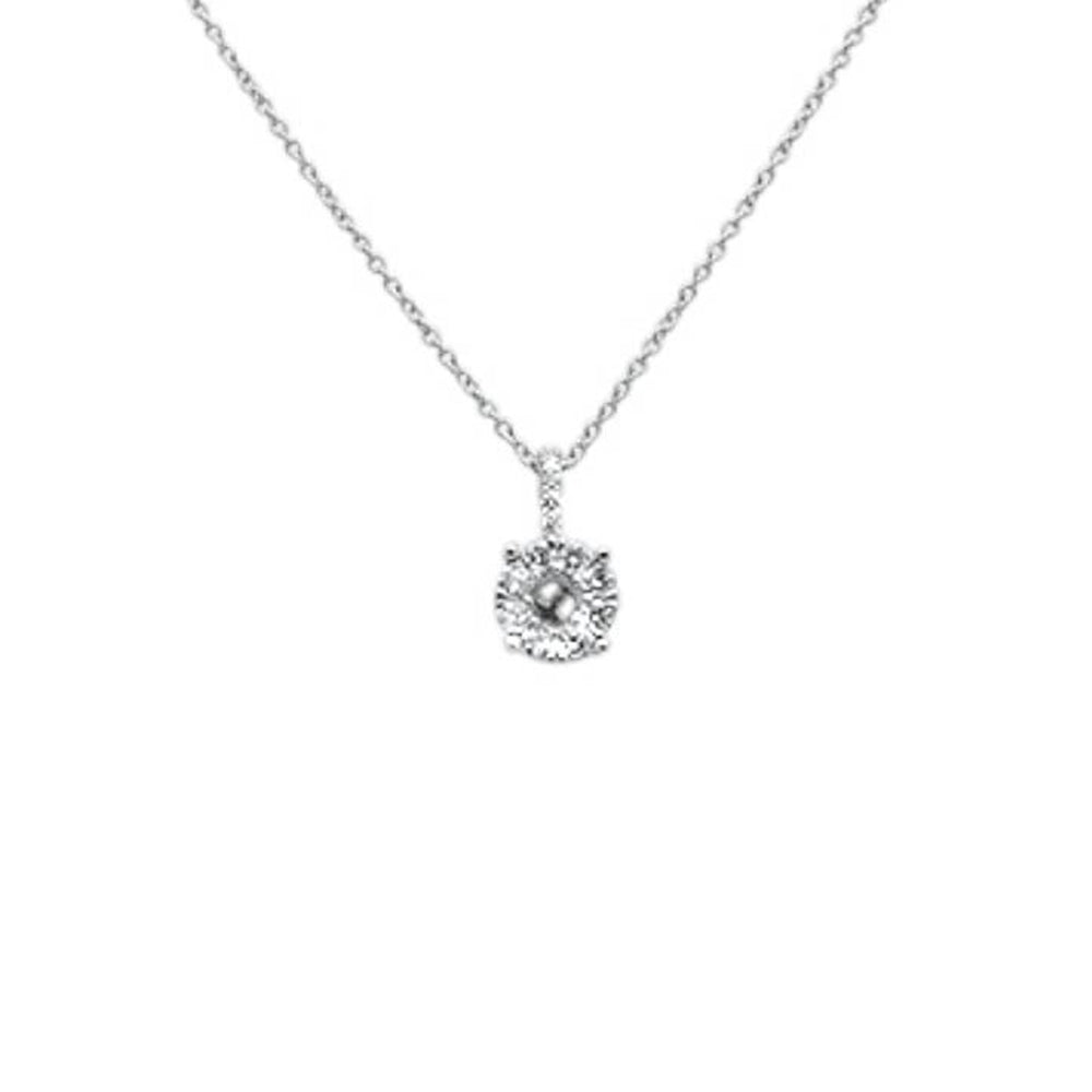 ''.27ct G SI 14k White Gold Round Diamond Solitaire Pendant NECKLACE 18'''' Long''
