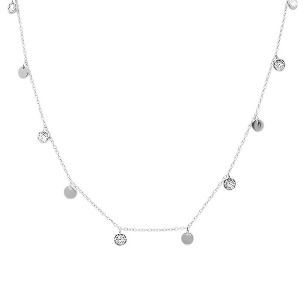 ''SPECIAL! .24ct G SI 14k White Gold DIAMOND Pendant Necklace 18'''' Long''