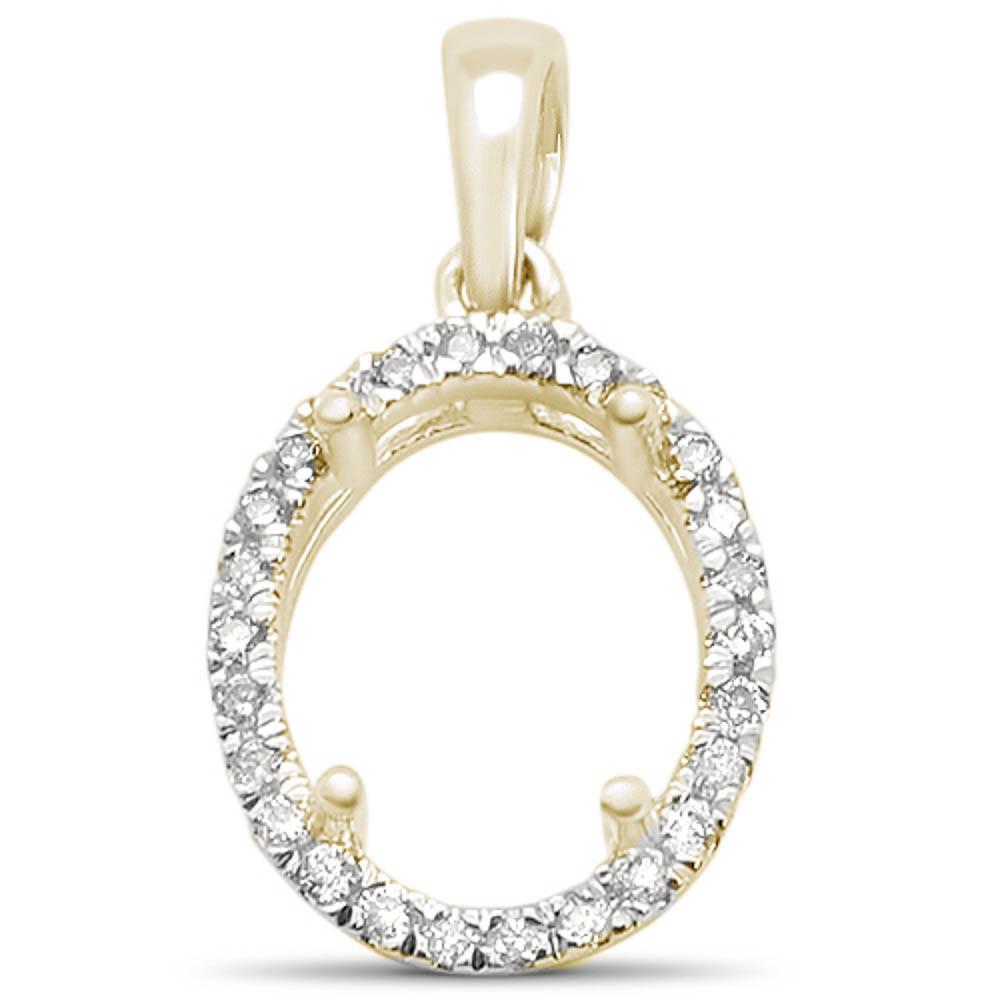 DIAMOND CLOSEOUT! .14ct 14k Yellow Gold Oval DIAMOND Semi Mount Pendant