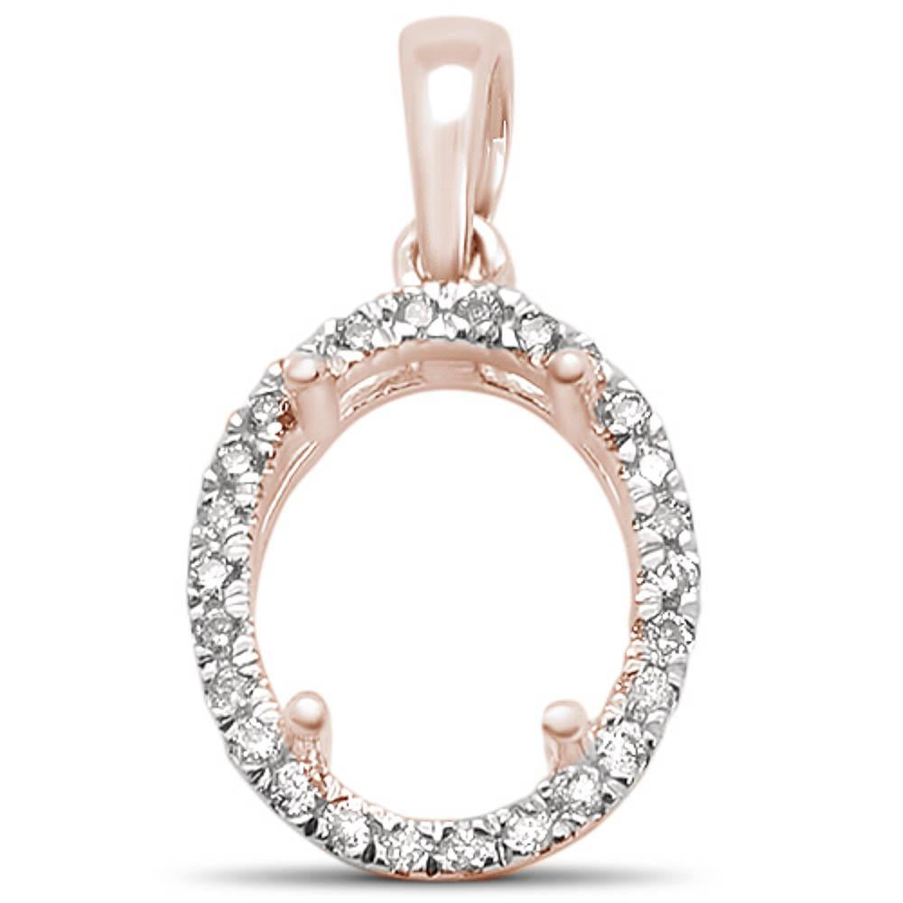 DIAMOND CLOSEOUT! .14ct 14k Rose Gold Oval DIAMOND Semi Mount Pendant