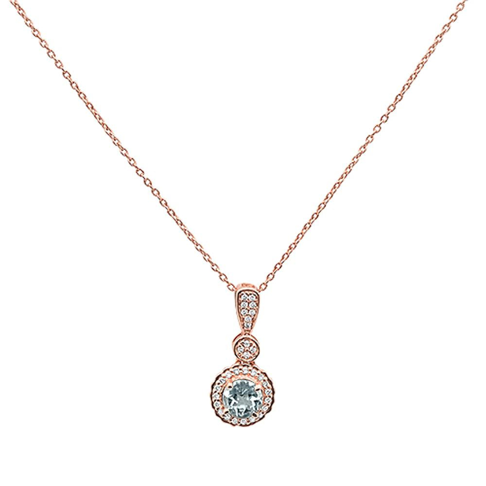 ''GEMSTONE CLOSEOUT  0.55cts 10k Rose Gold Round Green Amethyst & DIAMOND Necklace 18'''' Long''