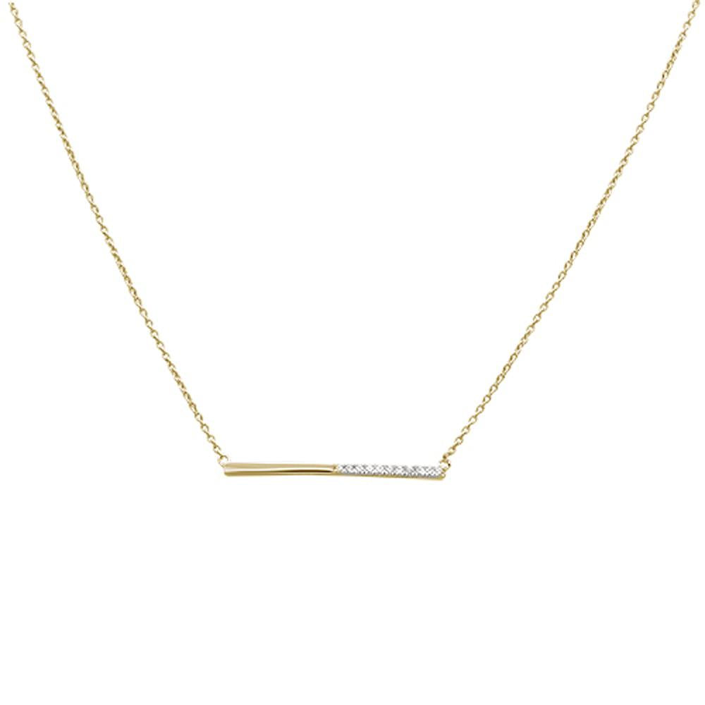 ''.09ct 14kt Yellow Gold Diamond Bar Pendant NECKLACE 18''''+ 2'''' Ext.''