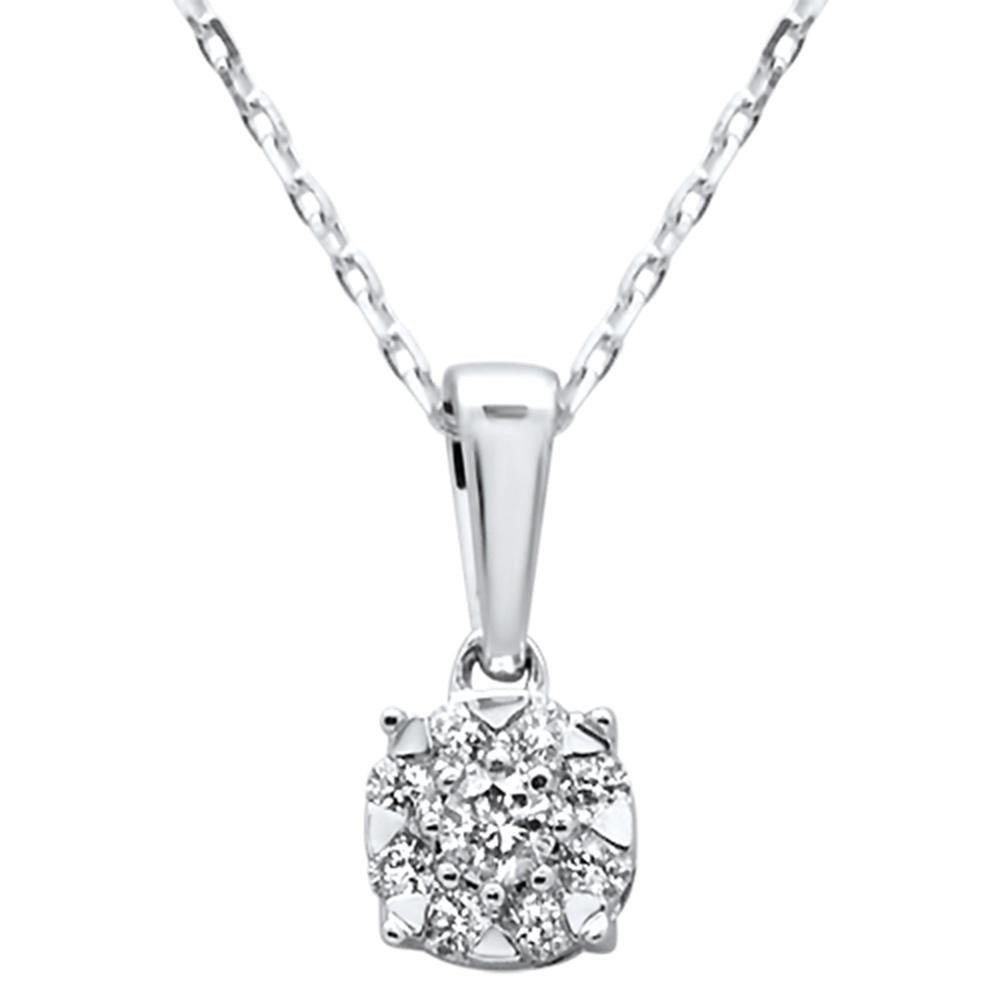 ''.18ct 14k White Gold Diamond Pendant Solitaire NECKLACE 18'''' Long''