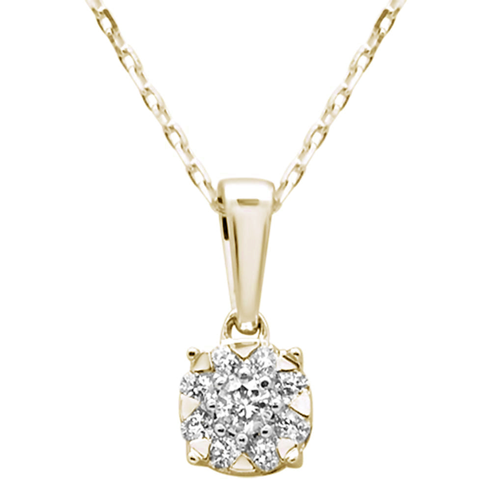 ''.19ct G SI 14K Yellow Gold Round Diamond Solitaire PENDANT Necklace 18''''''