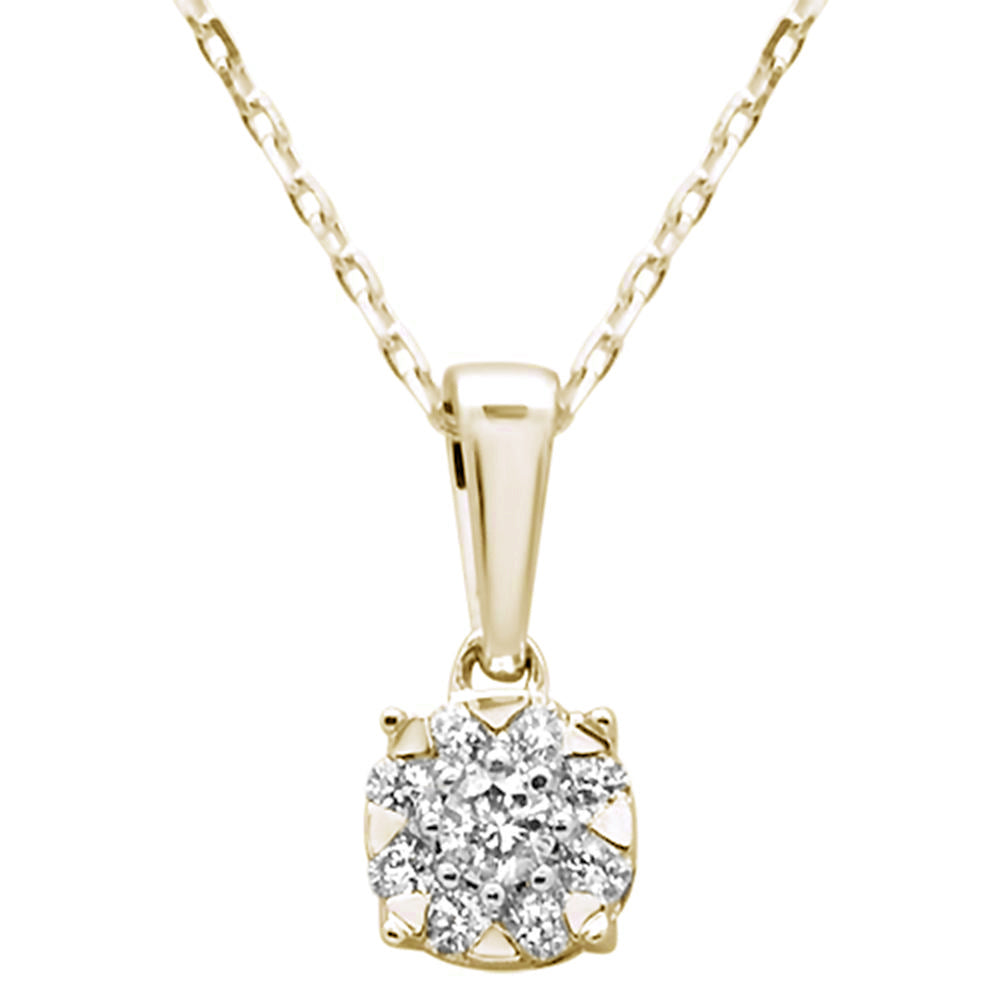 ''.19ct G SI 14K Yellow GOLD Round Diamond Solitaire Pendant Necklace 18''''''