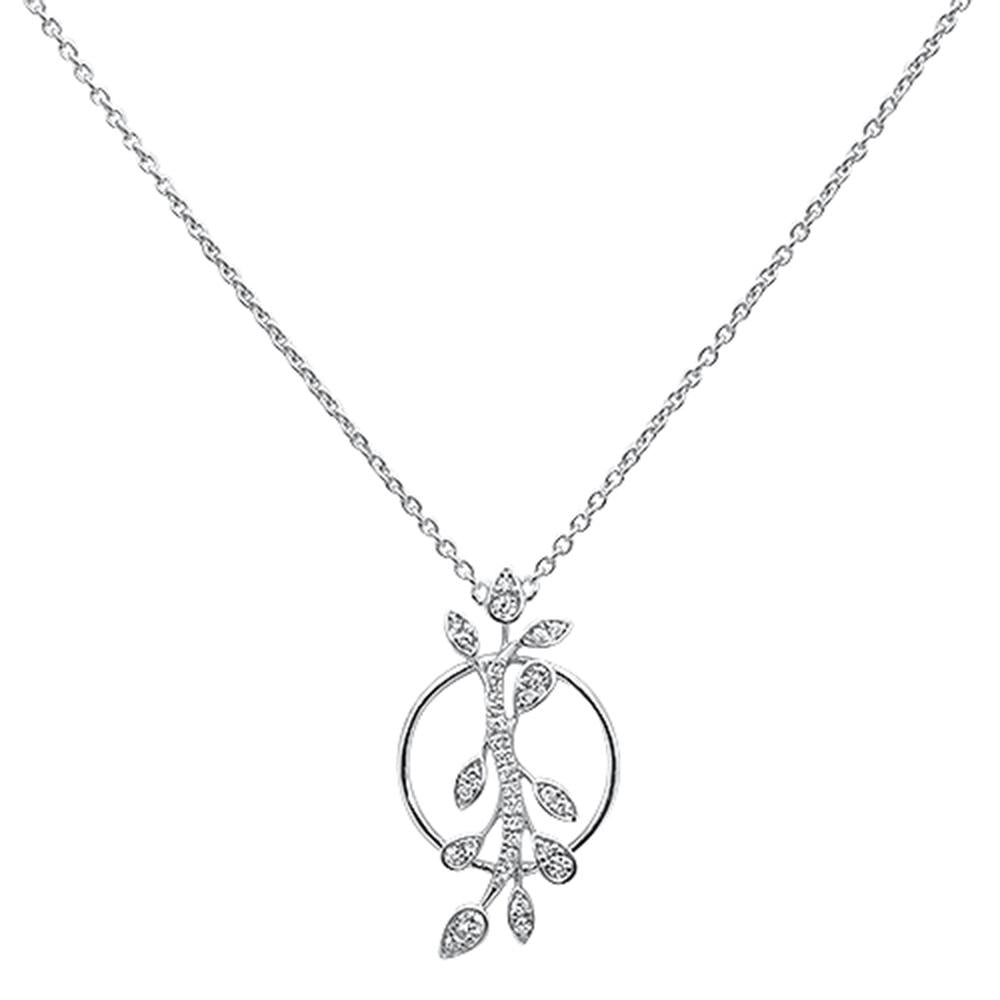 ''.17ct 14k White GOLD Diamond Designer Pendant Necklace 18'''' Long''