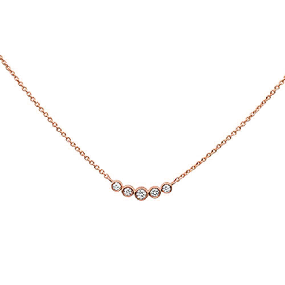 ''.23CT G SI 14K Rose GOLD Diamond 5 Stone Pendant Necklace 18''''''