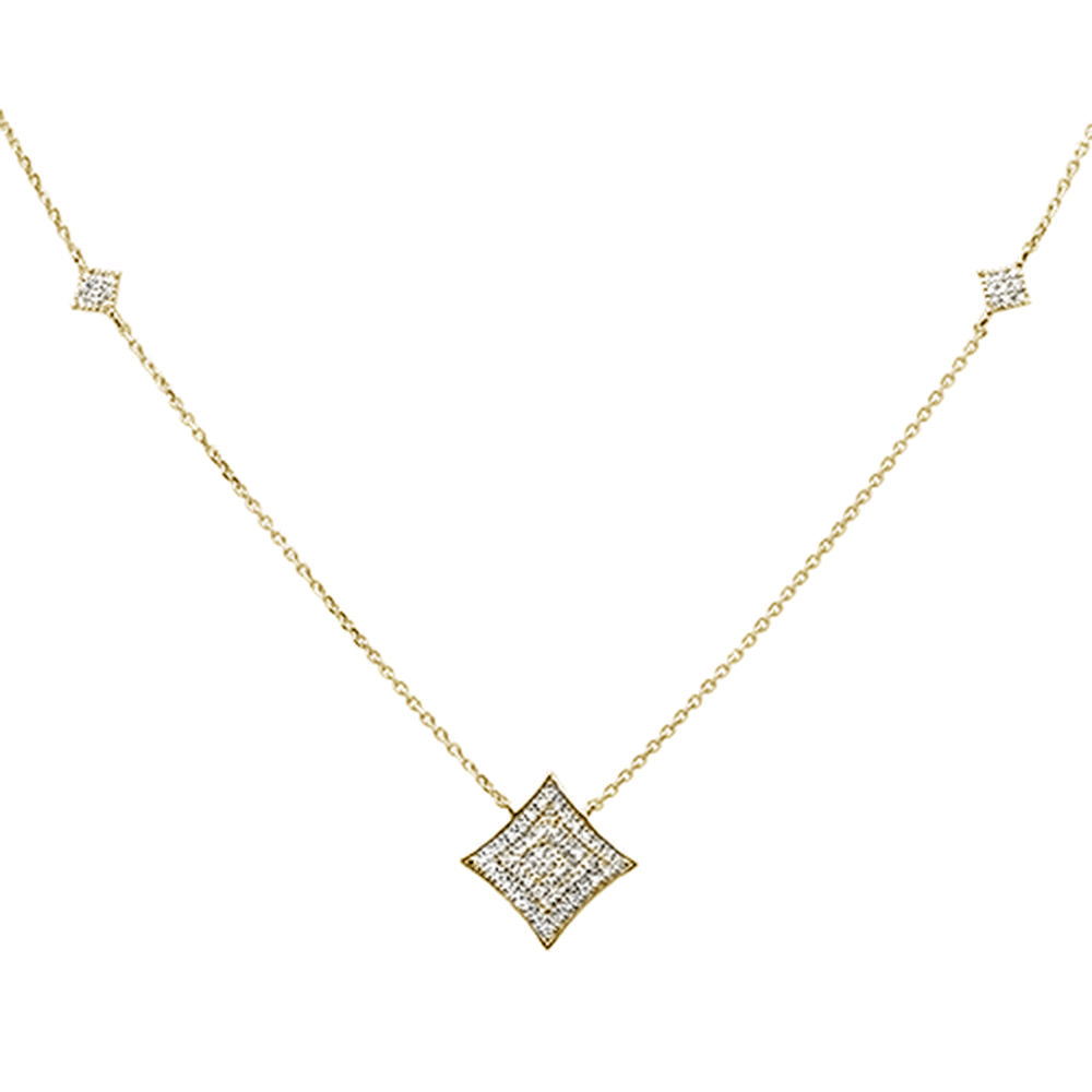 ''SPECIAL! .27ct 14k Yellow Gold Diamond Modern PENDANT Necklace 18'''' Long''