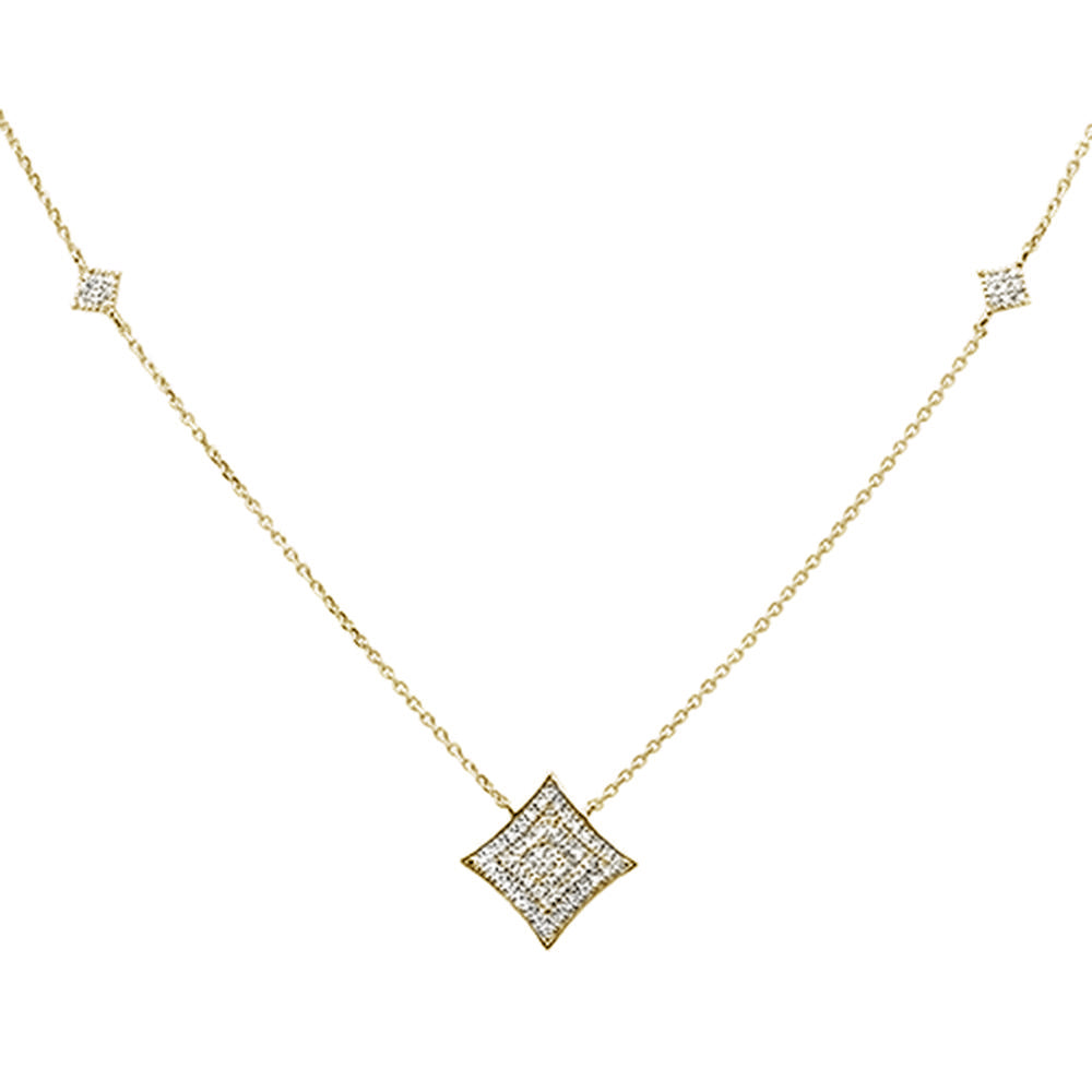 ''SPECIAL! .27ct 14k Yellow GOLD Diamond Modern Pendant Necklace 18'''' Long''