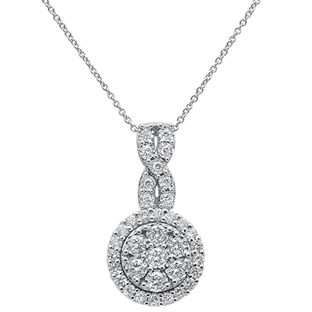 ''SPECIAL!1.00ct 14k White GOLD Diamond Infinity Round Halo Pendant Necklace 18''''''