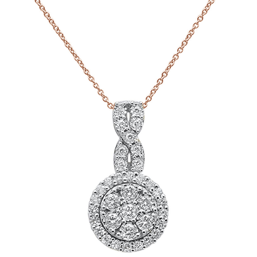 ''SPECIAL!.97ct 14k Rose Gold DIAMOND Round Pendant Necklace 18'''' Long''