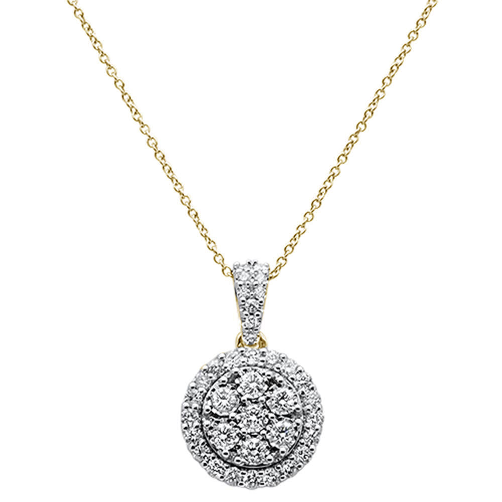 ''SPECIAL!1.04cts 14k Yellow Gold Round DIAMOND Pendant Necklace 18'''' Long''