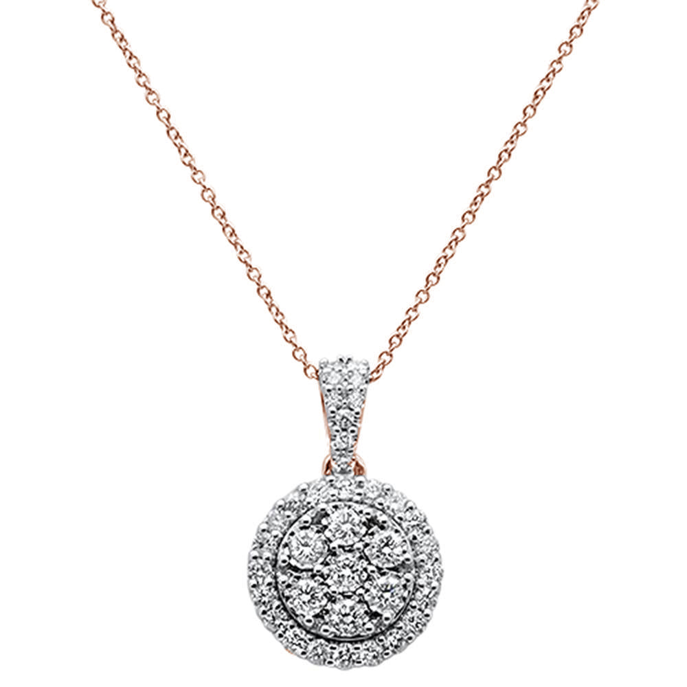 ''SPECIAL!1.04cts 14k Rose Gold Round Diamond PENDANT Necklace 18'''' Long''