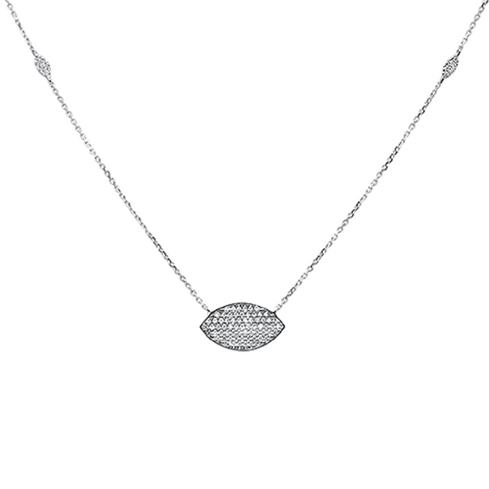 ''DIAMOND  CLOSEOUT!  .24ct 14k White GOLD Diamond Evil Eye Hamsah Protect Pendant Necklace 18''''''